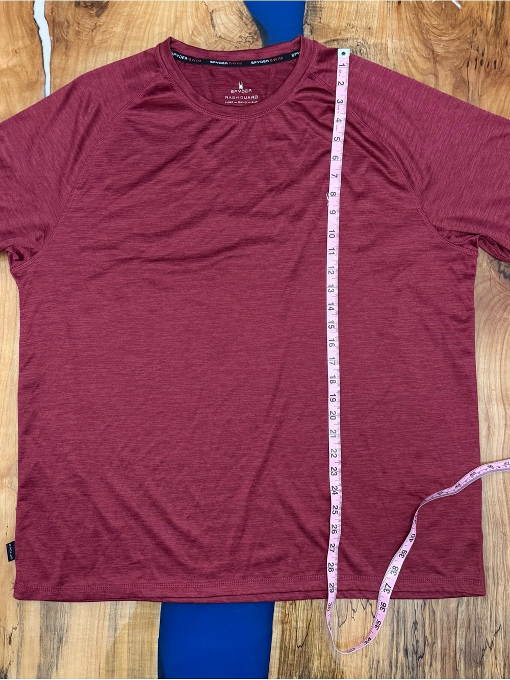 Spyder Swim Rash Guard Shirt XXL Red Heather UPF 30 Quick Dry Athletic Tee - Picture 3 of 11